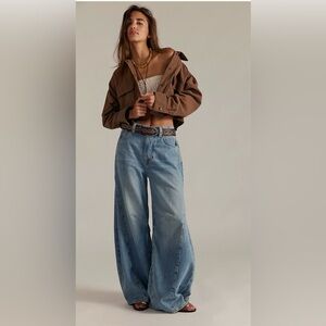 NWT Free People We The Free Eden Slouchy Wide Leg Jeans OB2088278 Sz 28 $148